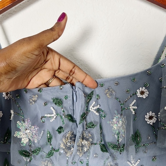 Mac Duggal Off The Shoulder Embroidered Ruffle Tiered Gown - Picture 10 of 14